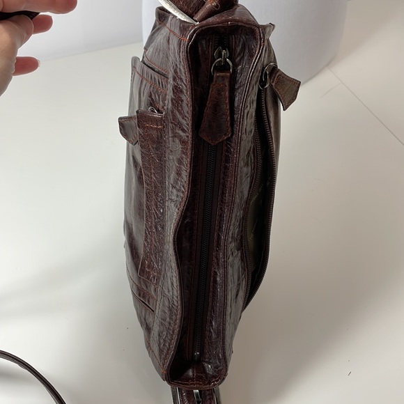 THE TREND brown Leather crossbody / shoulder bag - Picture 7 of 16